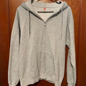 Unisex Gray Zip-Up Hoodie
